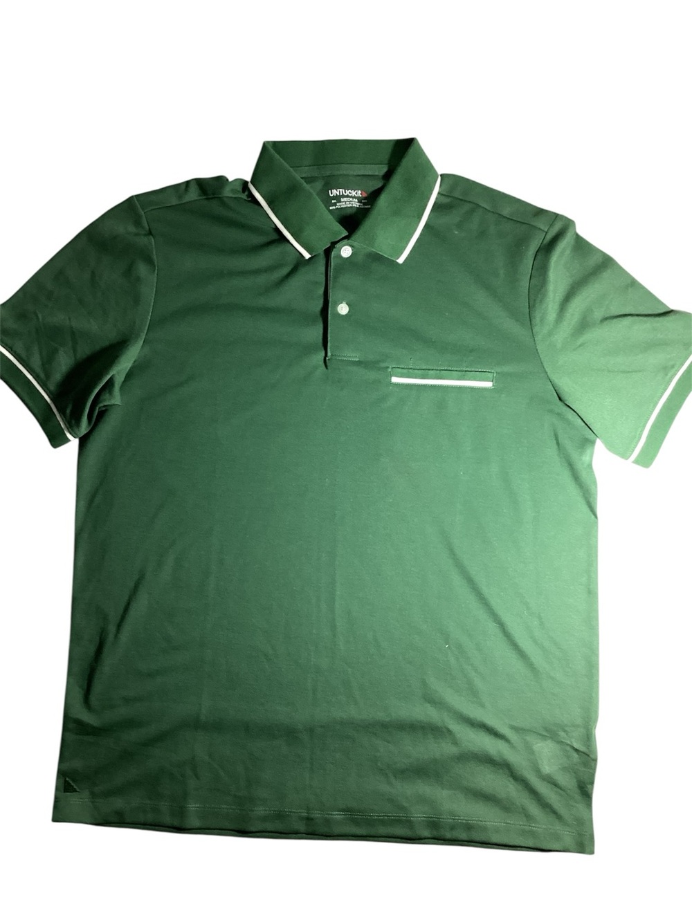 UNTUCKit Forest Green Polo with White Trim
